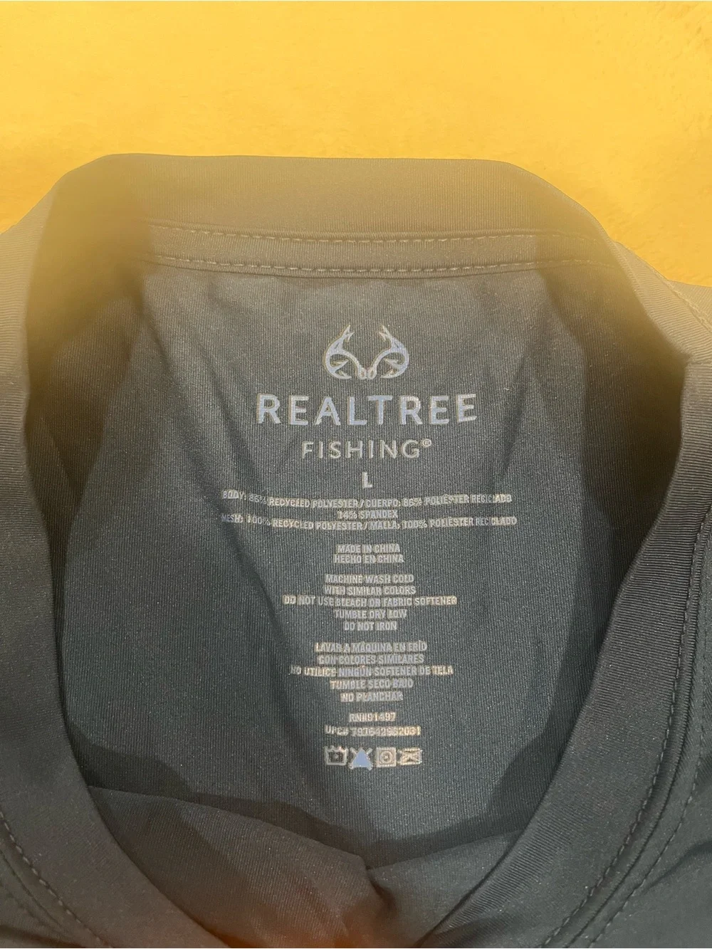 Realtree Fishing Men's Performance Short Sleeve Shirt - Navy Blue - Large